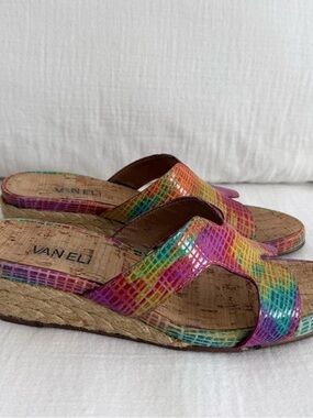 Vaneli Kallita Wedge Kitten Heel Slide Sandals